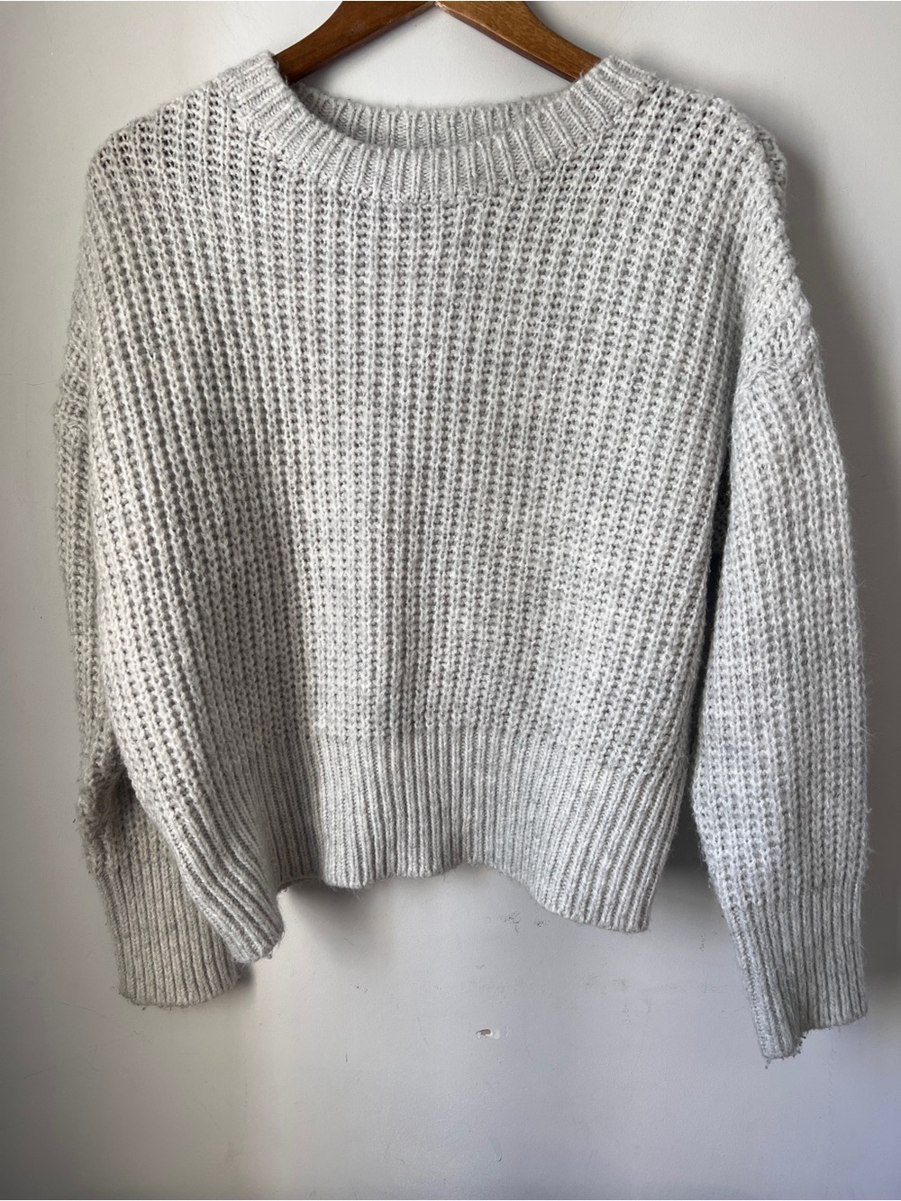 Ardene Heathered Light Gray Chunky Crew Sweater - Picture 6 of 6